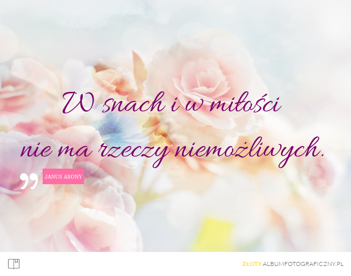 W snach i w miłości nie ma rzeczy niemożliwych. - Janus Arony